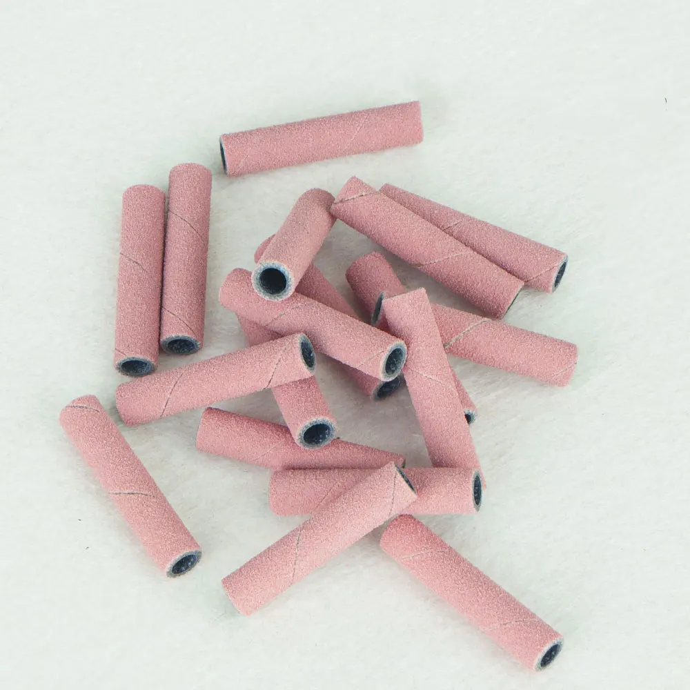 50 Stück 20 mm lange Mini-Schleifbänder mit 1 Stück Metallschaft-Nagelbohrer-Set zum Entfernen von abgestorbener Haut, Acrylnägeln und Gel. – Detail 5
