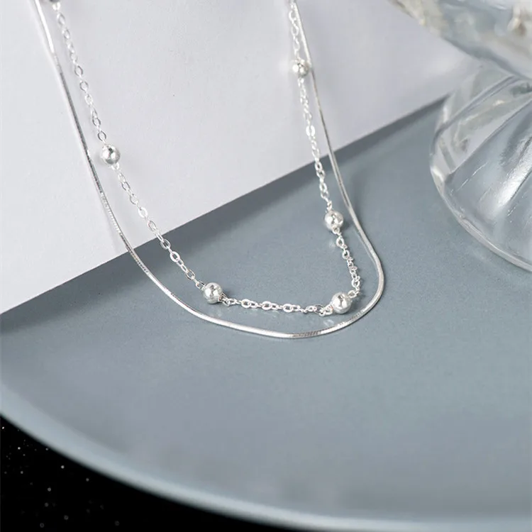 Doppelschichtige Neue Mode Exquisite 925 Sterling Silber Schmuck Perlenbesetzte Retro Einfache Wilde Temperamentvolle Armbänder SL012 – Detail 2