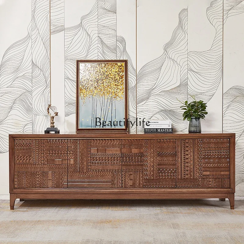 

04*Wabi Sand Chinese antique dining side cabinet retro home living room TV cabinet B & B