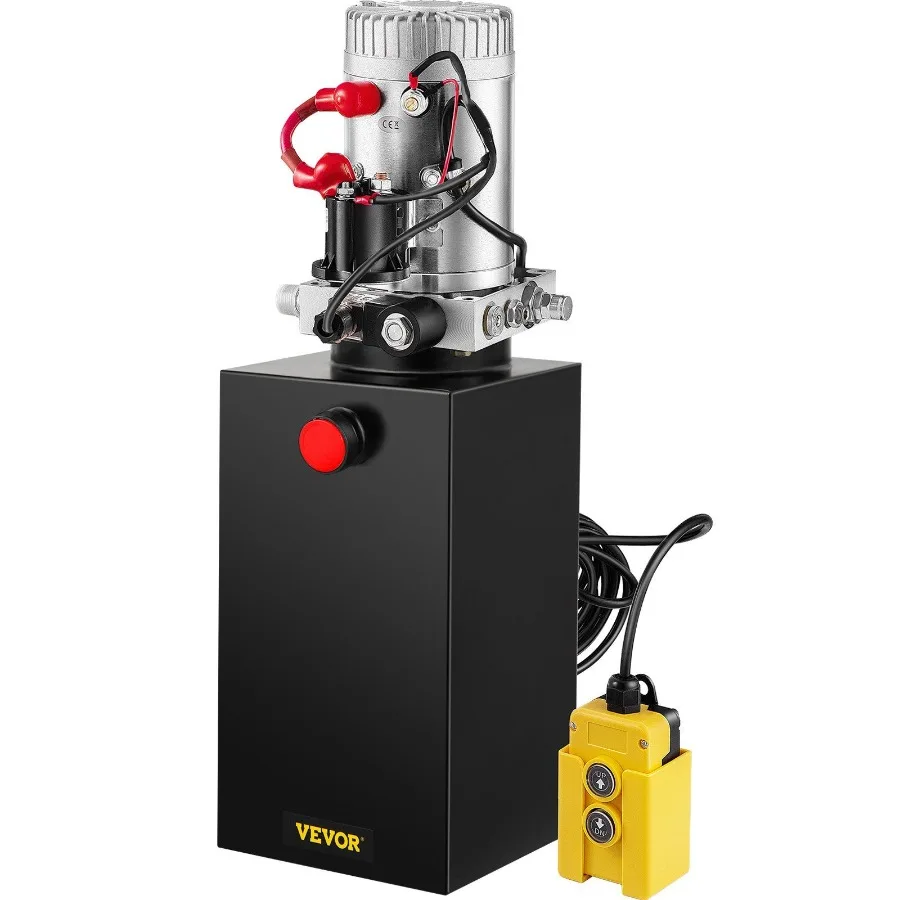 Hydraulic Pump 10 Quart Hydraulic Power Unit Single Acting Hydraulic Pump 12V DC Hydraulic Pump Steel Reservoir Single Acting