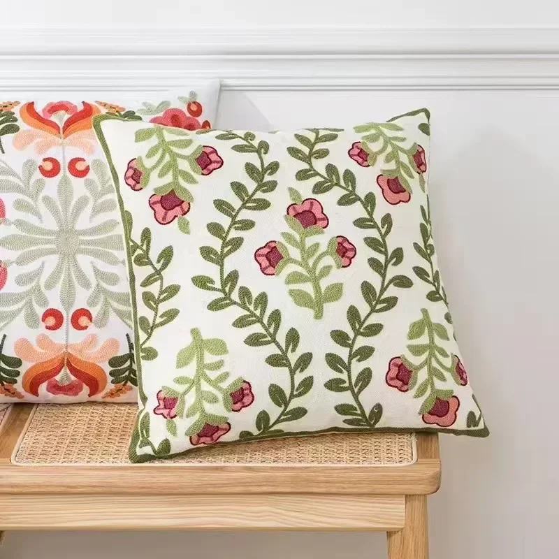 Juego de decoración de almohadas para sofá con estampado de plantas verdes – Juego de fundas de cojín ultra suaves para coración