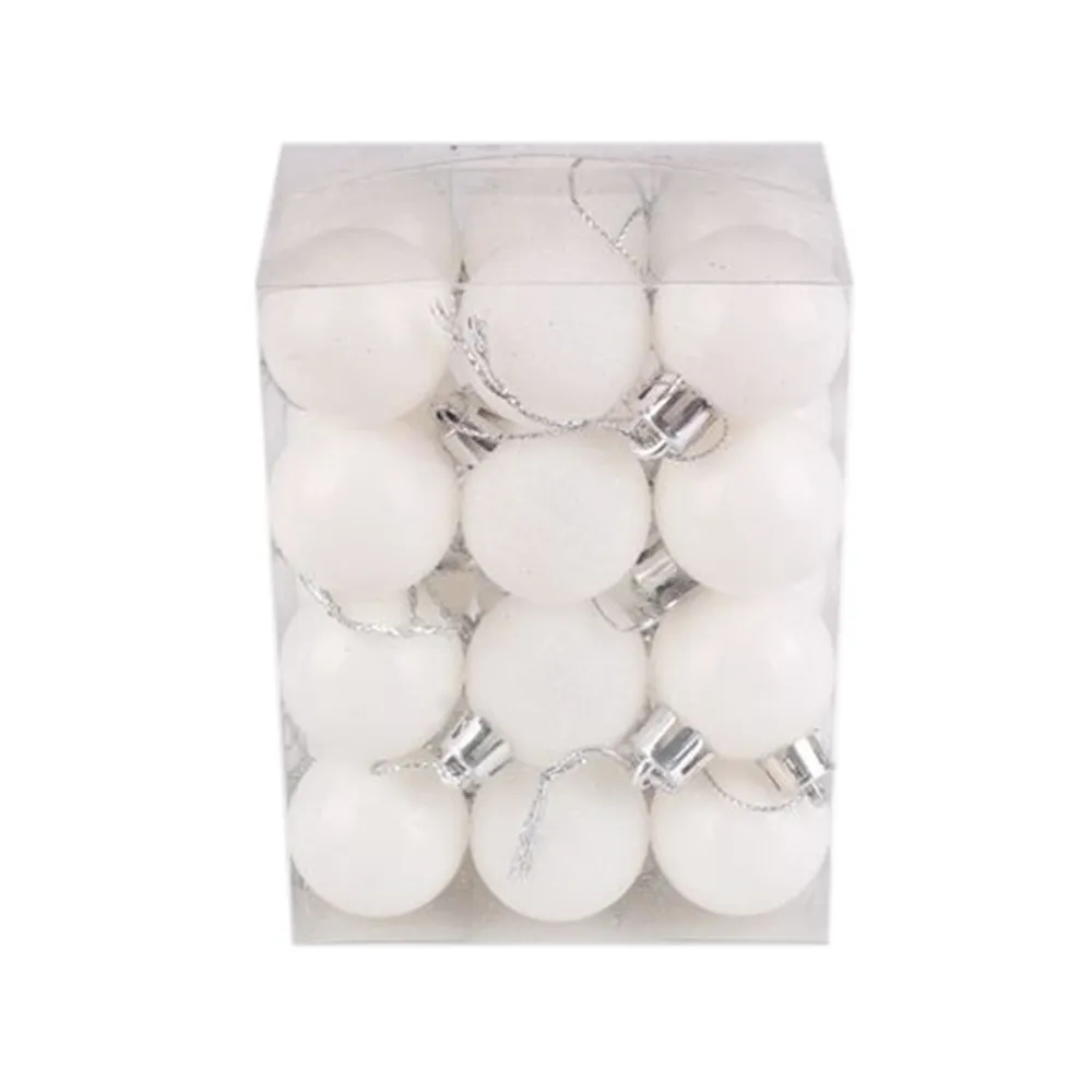 24 قطعة كرة عيد الميلاد شجرة عيد الميلاد الديكور الحلي للمنزل غرفة ديكور السنة الجديدة نافيداد قلادة الكرة DIY بها بنفسك الملحقات
