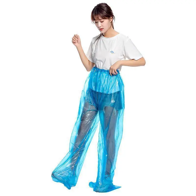 Disposable rain pants with thickened legs and sealed feet, long outdoor portable waterproof design