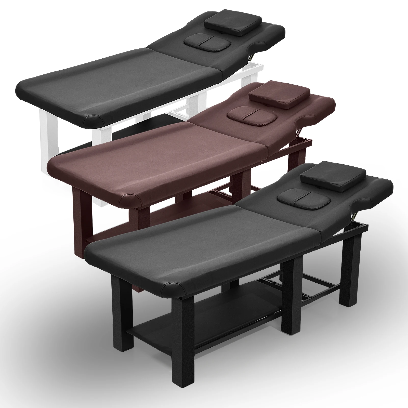 73 in Massage Table, Adjustable Backrest Spa Facial Bed, Heavy Duty Metal Frame Massage Table for Rehabilitation Spa Massage