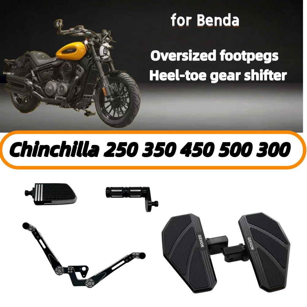 For Benda Chinchilla 250/300/350/450/500: Modified Oversized Retro Footpegs and Front/Rear Heel-Toe Shifter Accessories