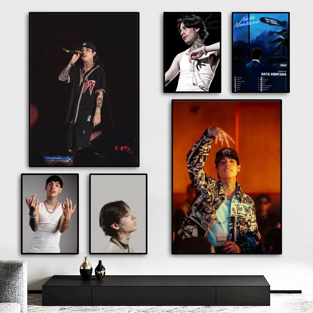 Rapper Natanael Cano Classic  Calligraphy HD Canvas Poster living room bedroom bar aesthetic decoration