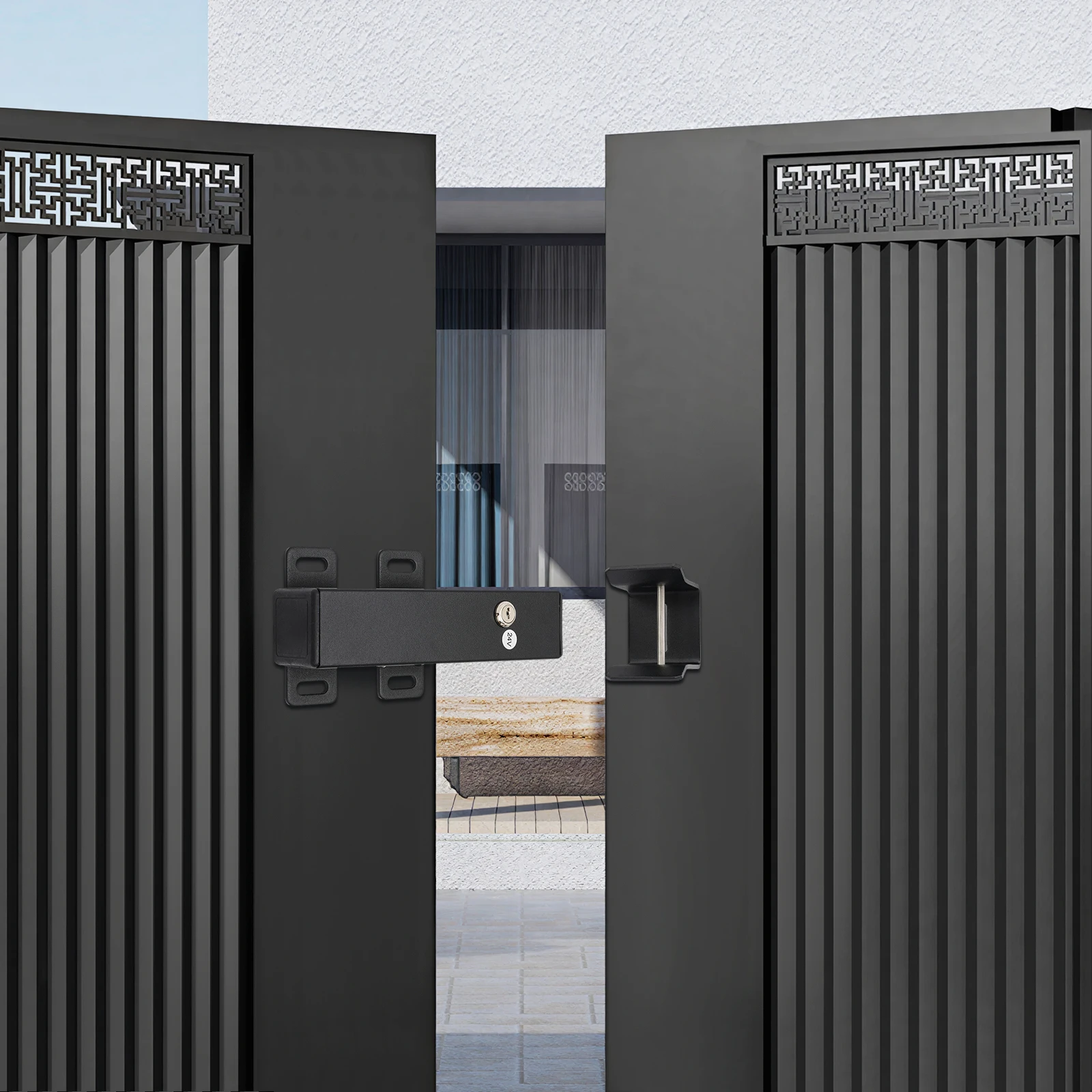 

Automatic Electric Door Latch Lock Swing Black Gate Opener 1 Second Unlock Home Commercial Security & Protection 32*7.5*11.5CM