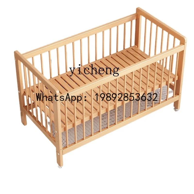 سرير أطفال من الخشب الصلب AG، سرير صغير للأطفال حديثي الولادة من خشب الزان متعدد الوظائف #3