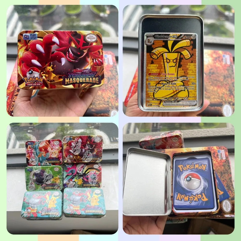 

Популярная коробка, железная металлическая коробка, боевые игрушки с покемонами, коробка с покронями походження и играми Пикачу, аниме, банковские карты, детские игрушки, подарки