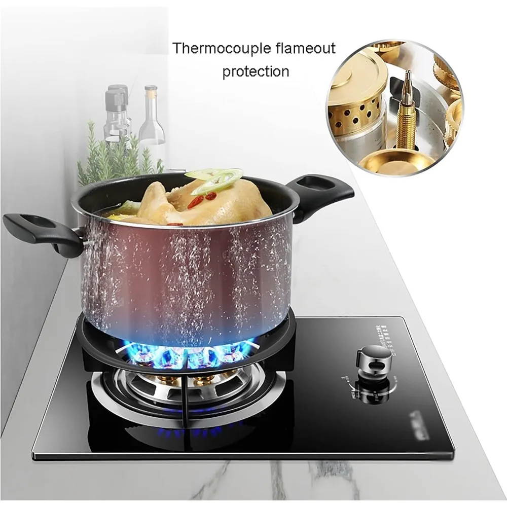 Kompor Gas Profesional Built-in untuk Dapur Rumah Tangga 1 Tungku Kompor Gas Meja dengan Tampilan Modern Tombol Paduan Seng Pengaman Api