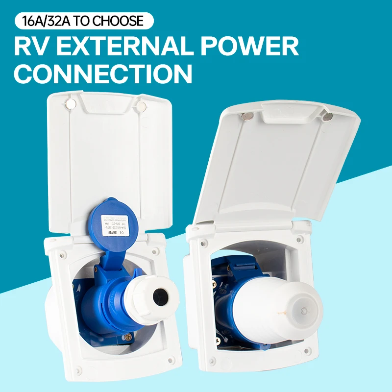 

RV External Power Connector 220V-240V 16A External Flush Hook Up Waterproof Plug Socket Camper Caravan Accessories
