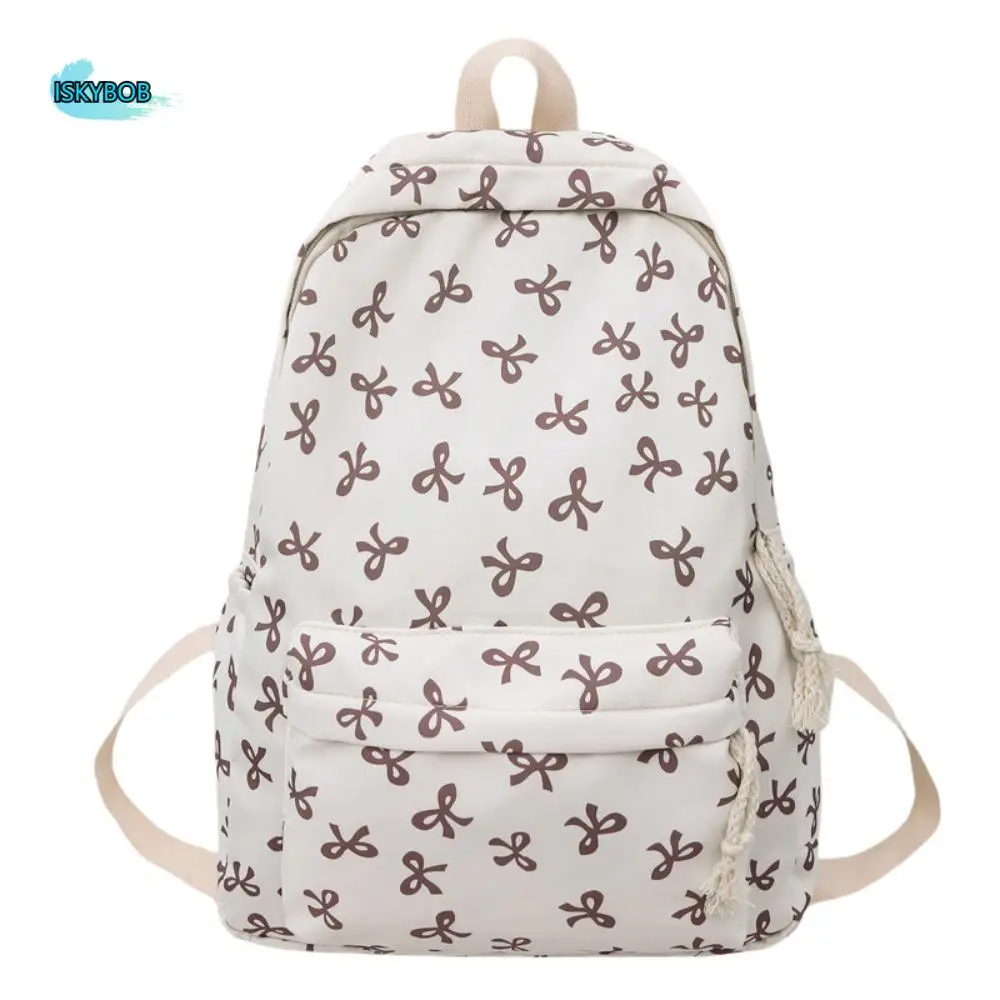 

Cute Nylon Bow Backpack Large Capacity Japanese Style Students School Bag Storage Bag Lightweight Teenagers Shoulder Bag Outdoor