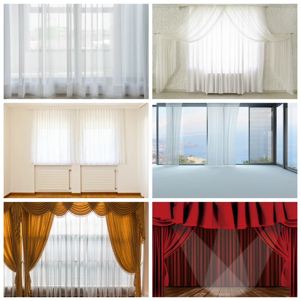 Gray Window Curtain Living Room Home Decor Pattern Interior Photo Background Photography Backdrop Photo Studio Photocall