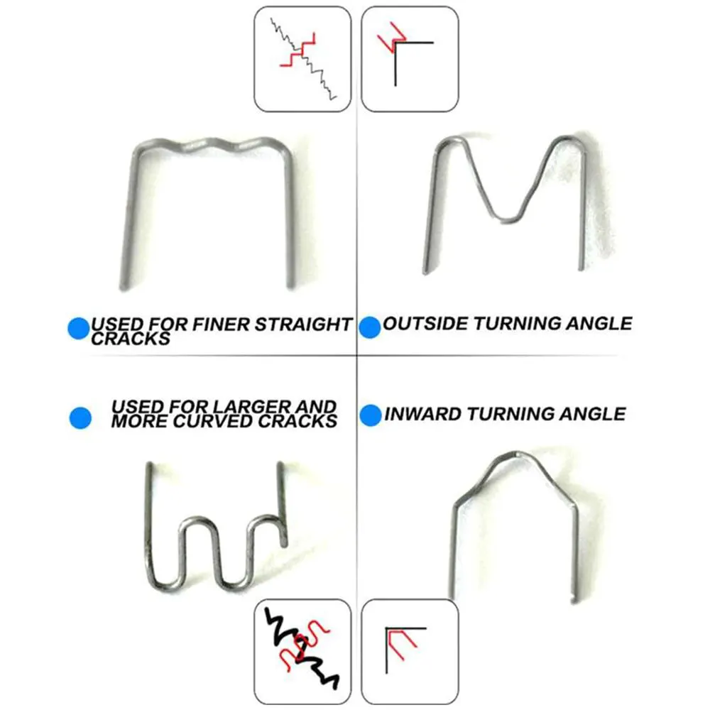 100PCS Hot Stapler Mặt Hàng Chủ Lực Cho Nhựa Máy Hàn Sửa Chữa Xe Hàn Melt Hot Công Cụ Bumper Hàn Công Cụ 0.8Mm 0.6Mm