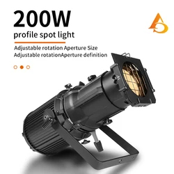 AICPOSE Led 200W  Profile Projector Spot Light Aluminum Profession Warm/Cold White/RGBW Dmx Party Lights For TV Studio Theater