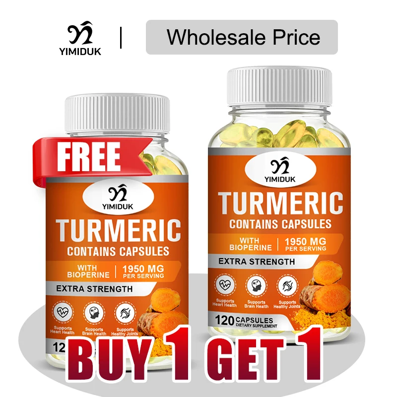 

Buy 1 Get 1 Free!Premium Turmeric Curcumin Supplement, for Potent Anti-Inflammatory & Joint Pain Relief, Boosts Immunity, Vegan
