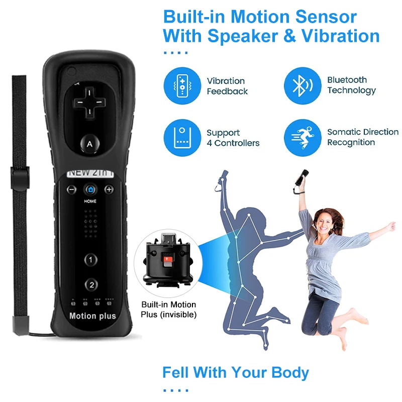 1 set Motion Plus Wireless Remote Controller for Nintendo Wii Wii U Nunchuck Remote Control Joystick Joypad with Montion Sensor