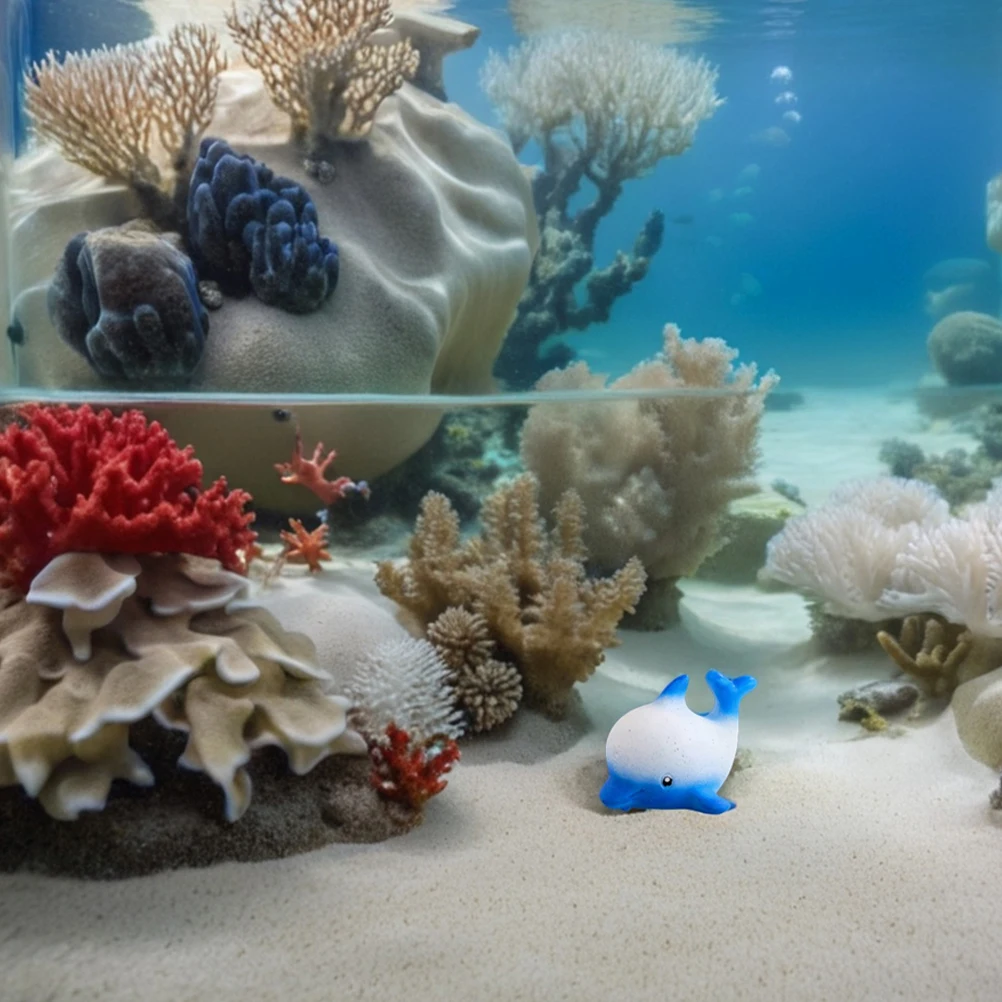 

2pcs Marine Animal Fish Tank Decorations Resin Mini Ocean Animals Figures Aquarium Ornaments Small Whale Dolphin Figurines