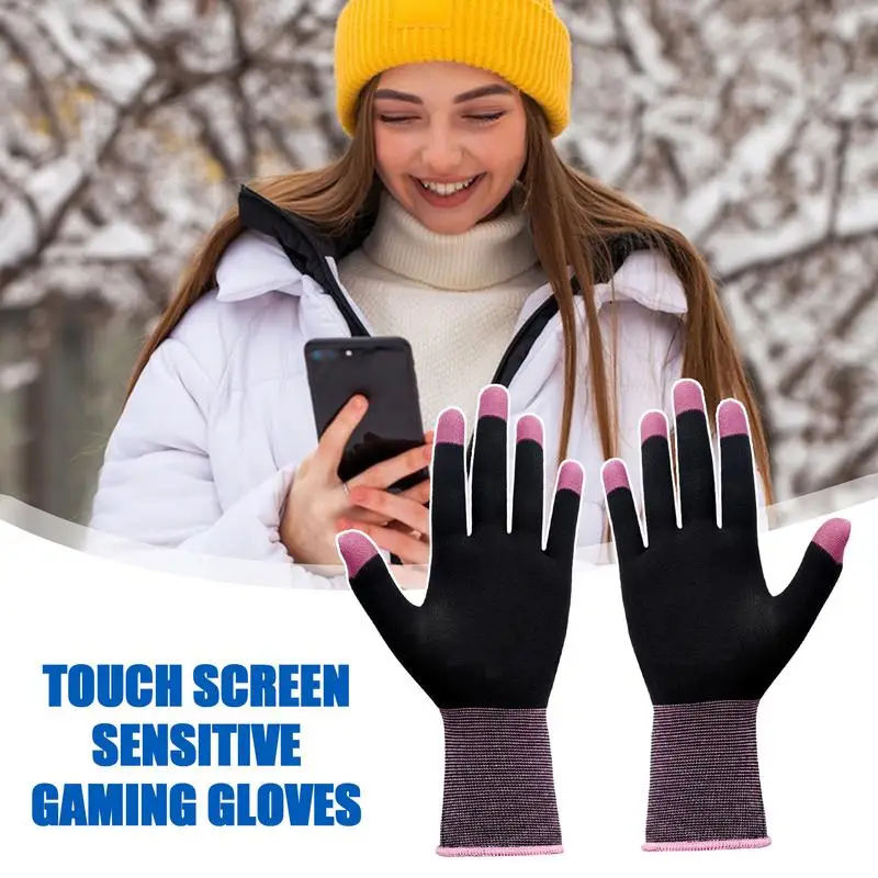 

Gloves For Cold Weather Thermal Gloves Warm Touchscreen Winter Gloves Soft Anti-Slip Elastic Texting Gloves For Game & Running