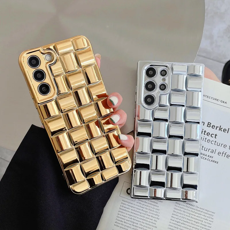 

Three Dimensional Woven Lattice Silica Gel Phone Case For Samsung S22 S21 FE Plus Ultra Mobile Phone Cover