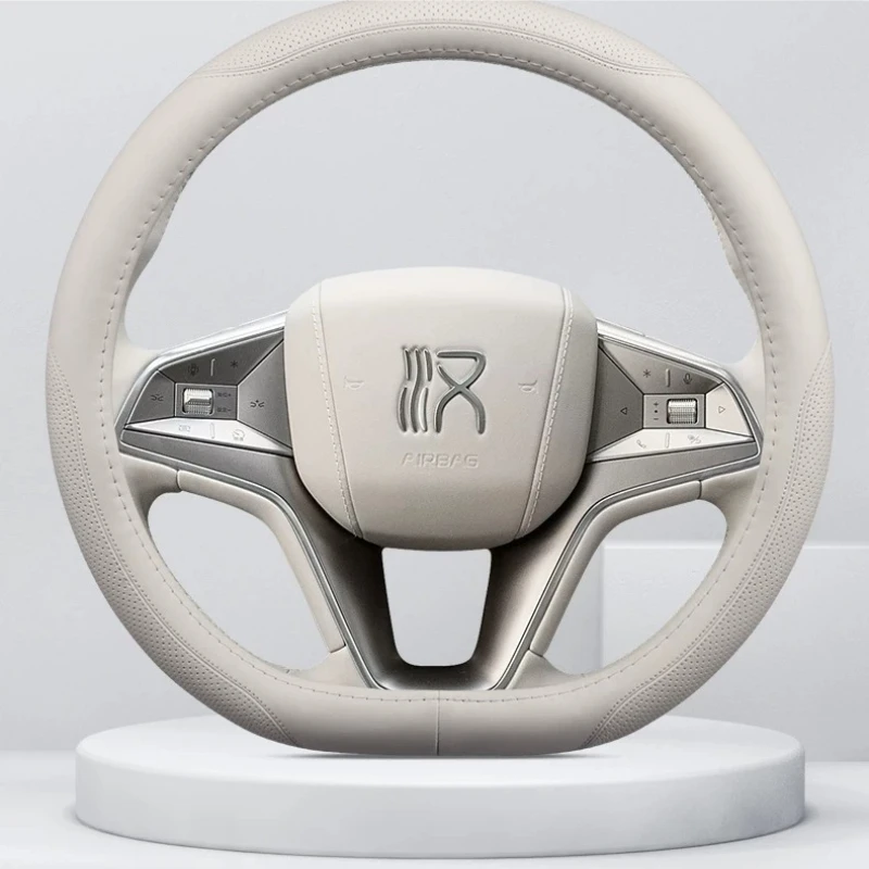 

For BYD Han L & Tang L 2026 Leather Steering Wheel Cover – Anti-Slip & Wear-Resistant Steering Grip Cover Car Accessories