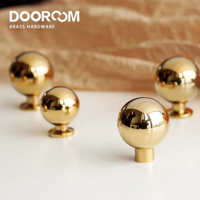 Dooroom Brass Rotundity Furniture Handles Superior Quality Golden Wardrobe Dresser Cupboard Cabinet Door Drawer Shoe Box Handle