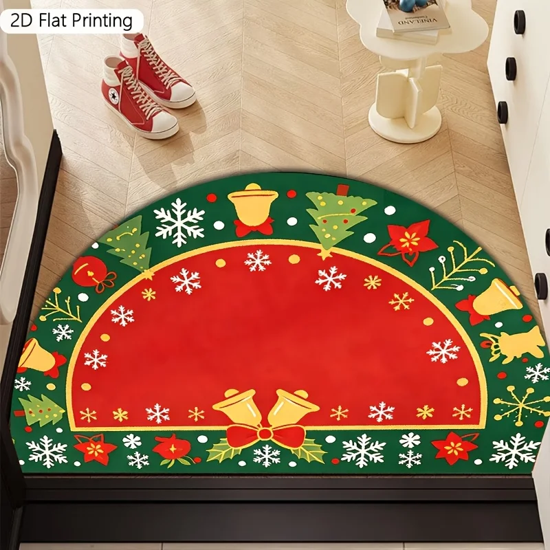 Nutcracker Soldier Candy Cane Vintage Rug For Traditional Holiday Setting Durable Outdoor Floor Mat