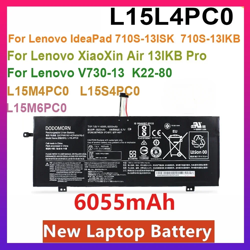 

New L15L4PC0 Laptop Battery For Lenovo IdeaPad 710S-13ISK 710S-13IKB For Lenovo XiaoXin Air 13IKB Pro 13Po 13 V730-13 K22-80
