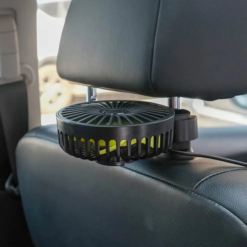 

3-speed Adjustable Car Back Seat Fan 5 Fan Blades 12v USB Auto Fan 360 Degree USB Auto Headrest Cooling Fan Auto Truck SUV Boat