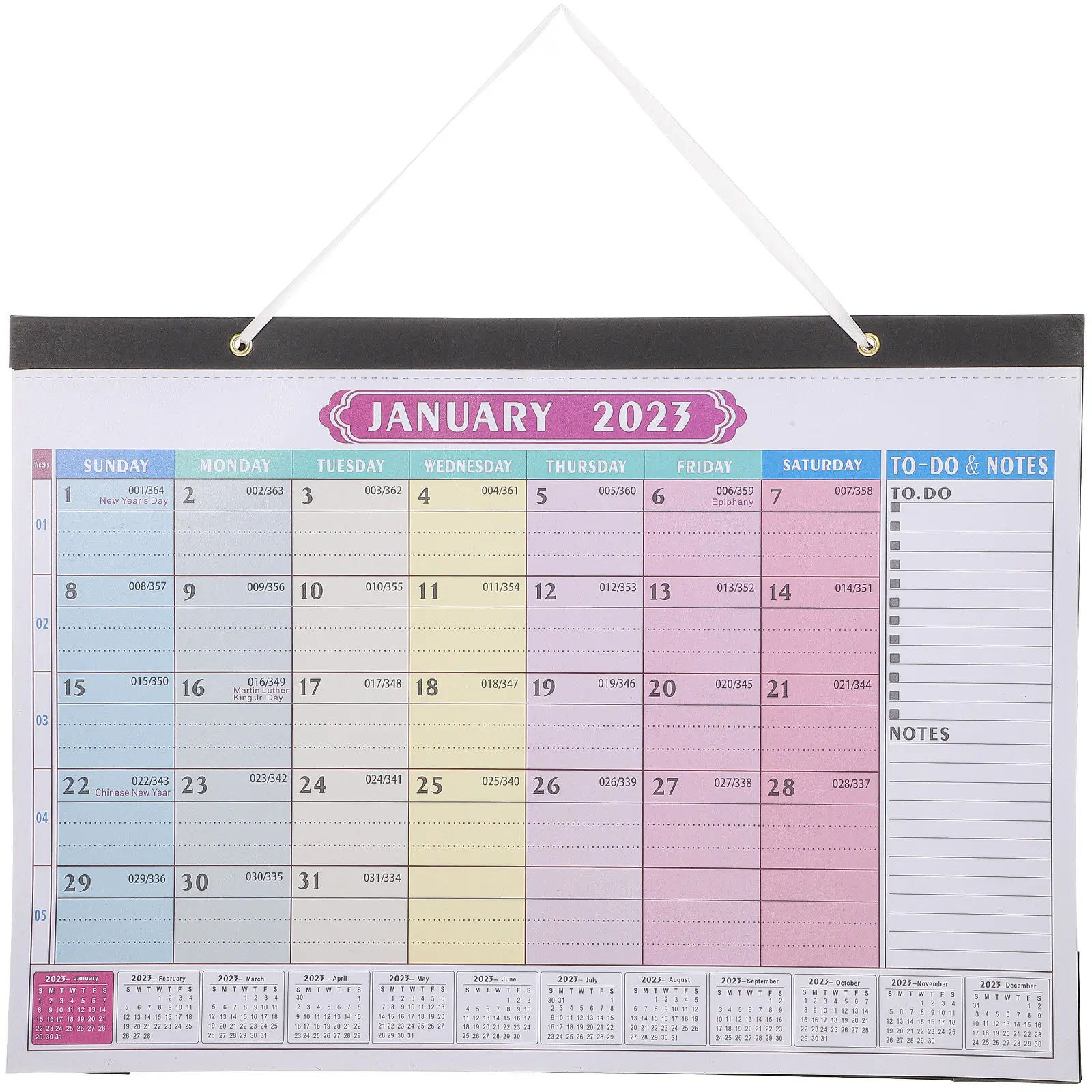 

Household Monthly English Hanging Calendar Fashionable Clear Printing Thick Paper Multi-Function Desk Office Classroom Home