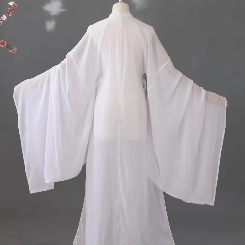 Ancient Chinese White Men Women Innerwear Comfortable Chiffon Undershirt Traditional Couples Pajamas Costume Hanfu Base Clothing