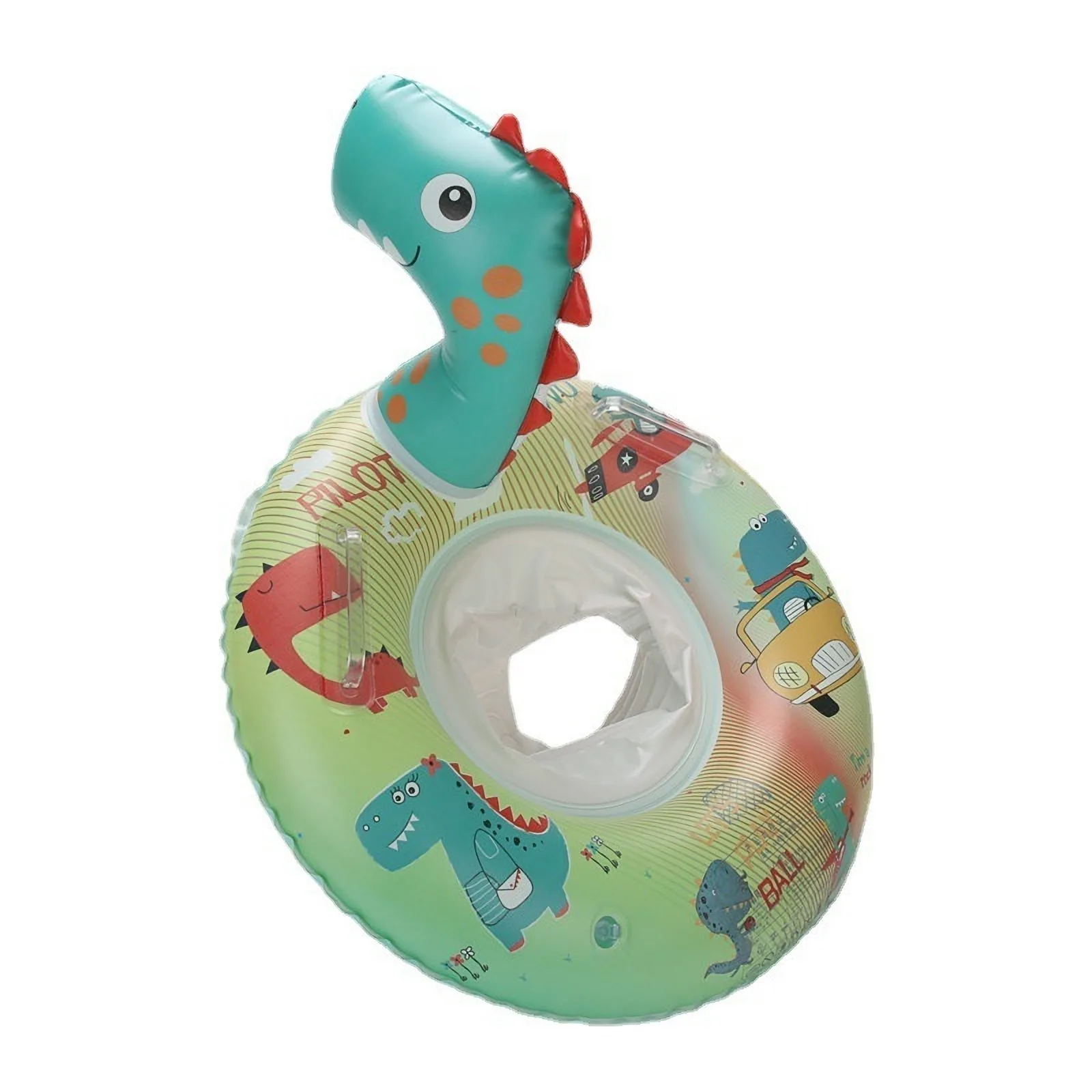 

Inflatable Pool Floats Kids Dinosaur Print Pool Lounger with Handles Cartoon Pool Floaties Water Toys Lounge Seat for Toddlers