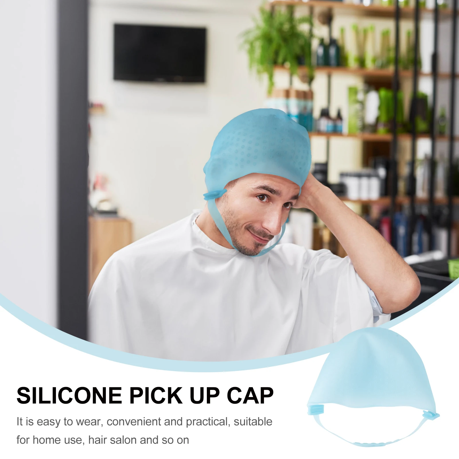 

Silicone Hair Dye Cap Reusable Highlighting Hat for DIY Hair Coloring Tool Small Circles Easy Natural Salon Grade