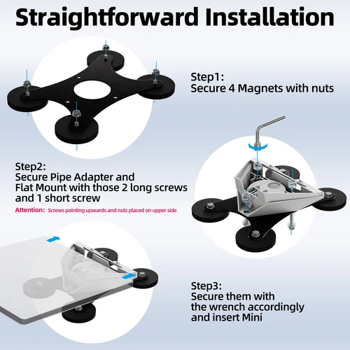 Imagen 2 del producto Starlink Mini soporte magnético para coche Starlink Mini soporte de techo magnético para camión barco techo de coche RV Kit de montaje elegante Base Campact