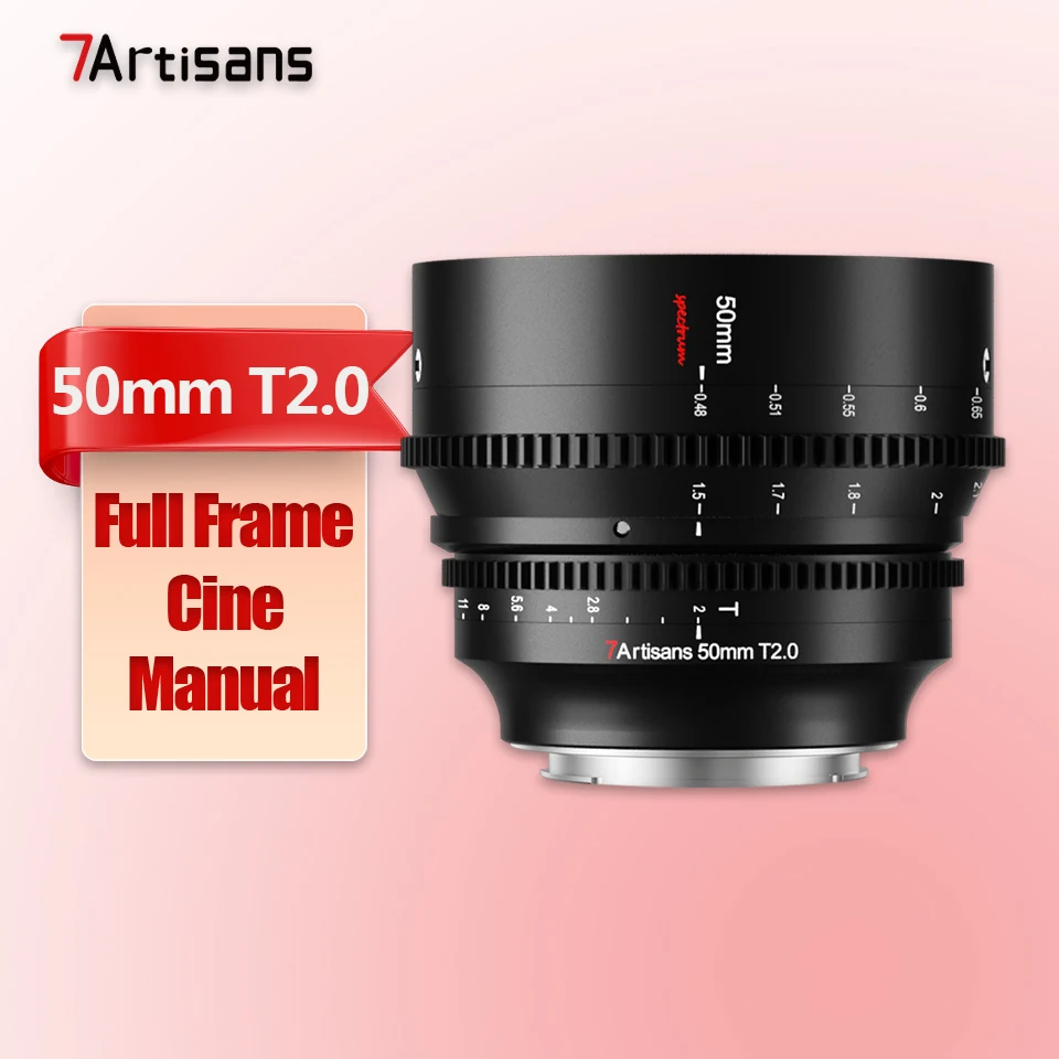 7artisans 35mm 50mm 85mm T2.0 Full Frame Cine Lens voor Portretfotografie met Sony E Fujifilm XF Z Canon RF EOS-M M43 L Mount