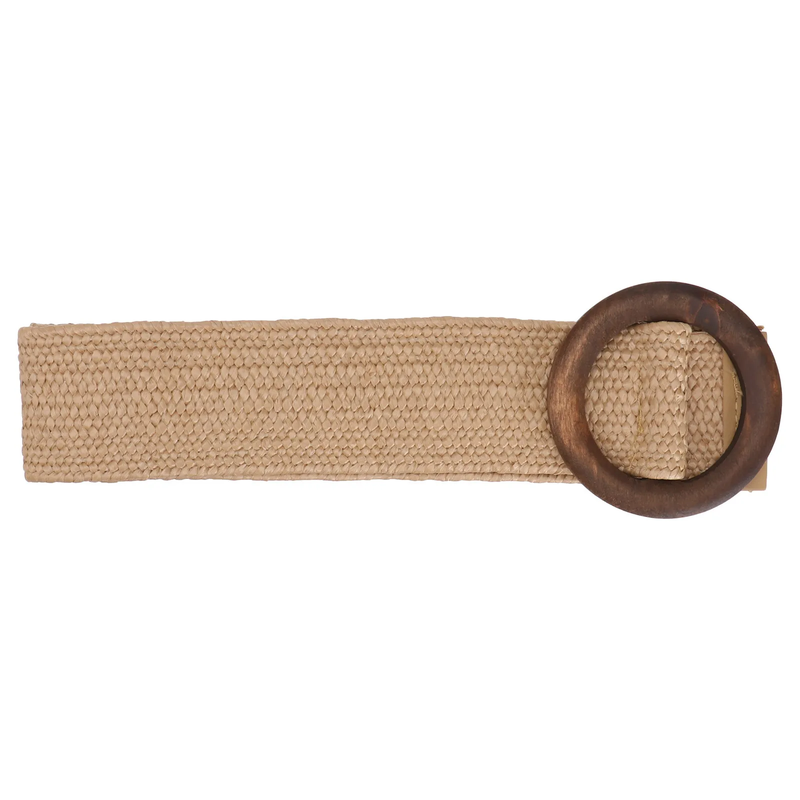 البني عارضة المنسوجة حزام الطبيعية PP العشب قابل للتعديل الخشب مشبك السيدات حزام الأزياء المنسوجة أحزمة للسراويل الجينز البوهيمي