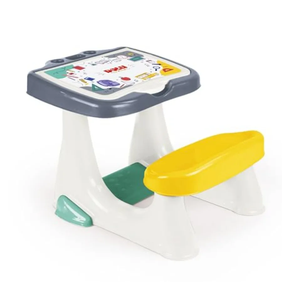 

Activity Desk and Chair Set with Storage and Ergonomic Footrest Study Table for Drawing Crafts Learning Wooden Design Light Bro