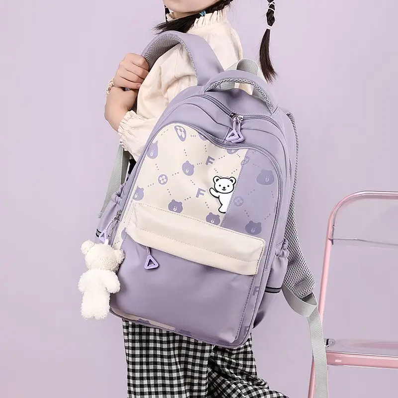 Designer cartoon bear school bags for girl primary school children's backpack teenage youth backpacks mochilas mujer