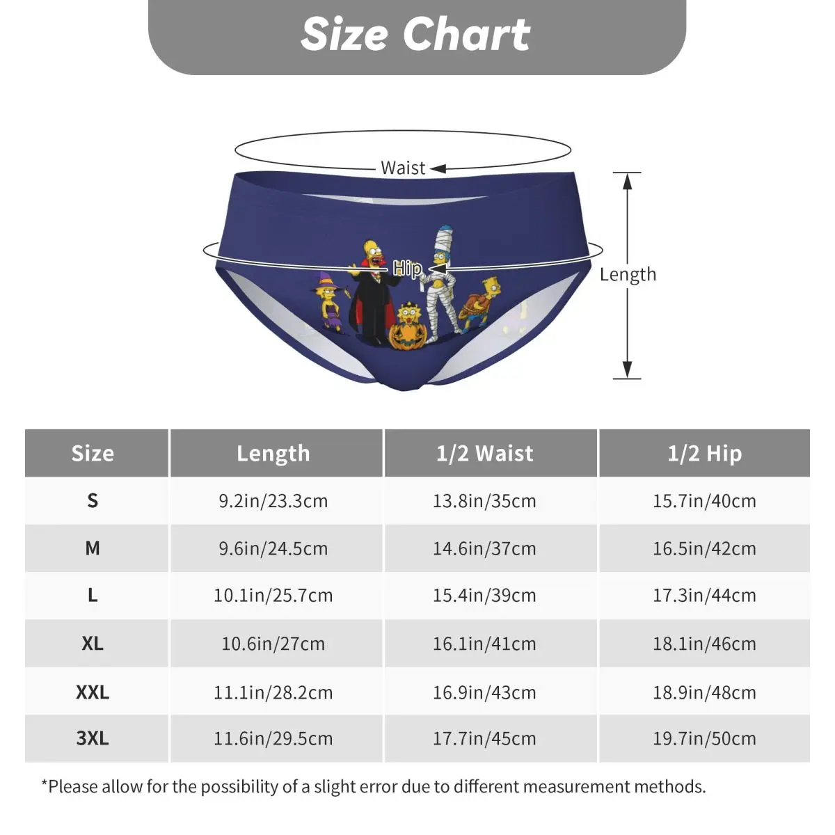 Custom Halloween The Simpsons Briefs Underwear Men Comfortable Stretch Underpants