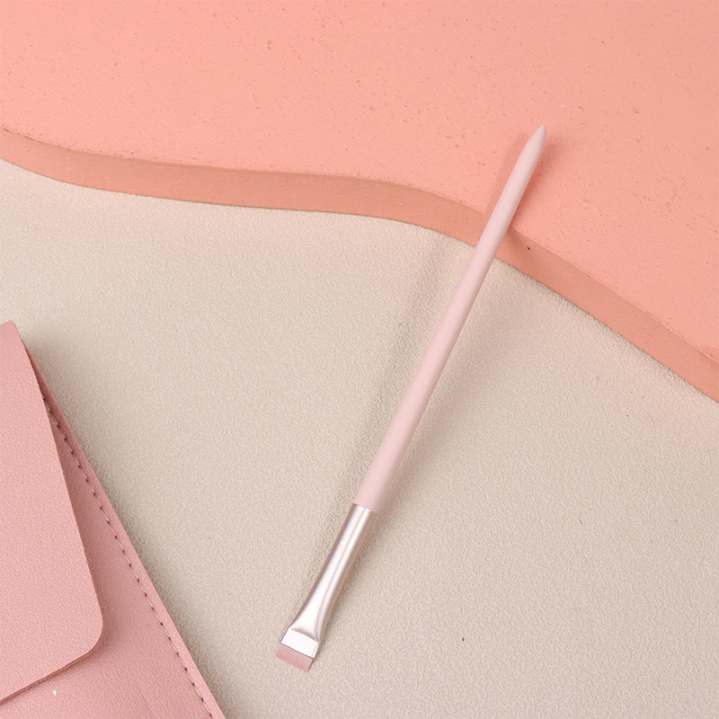 Rosa Augen Make-up Pinsel flache Augenbrauen Eyeliner Pinsel profession elle flache Winkel Holz Lidschatten Pinsel bilden Kosmetik Werkzeuge