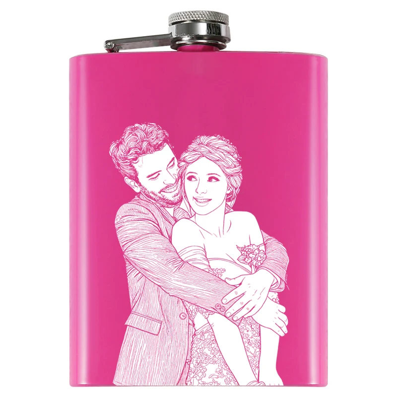 Stainless Steel Hip Flask For Woman Personalized Custom Photo LOGO Name Drinking Gift Portable Outdoor Wine Alcohol  Bottle