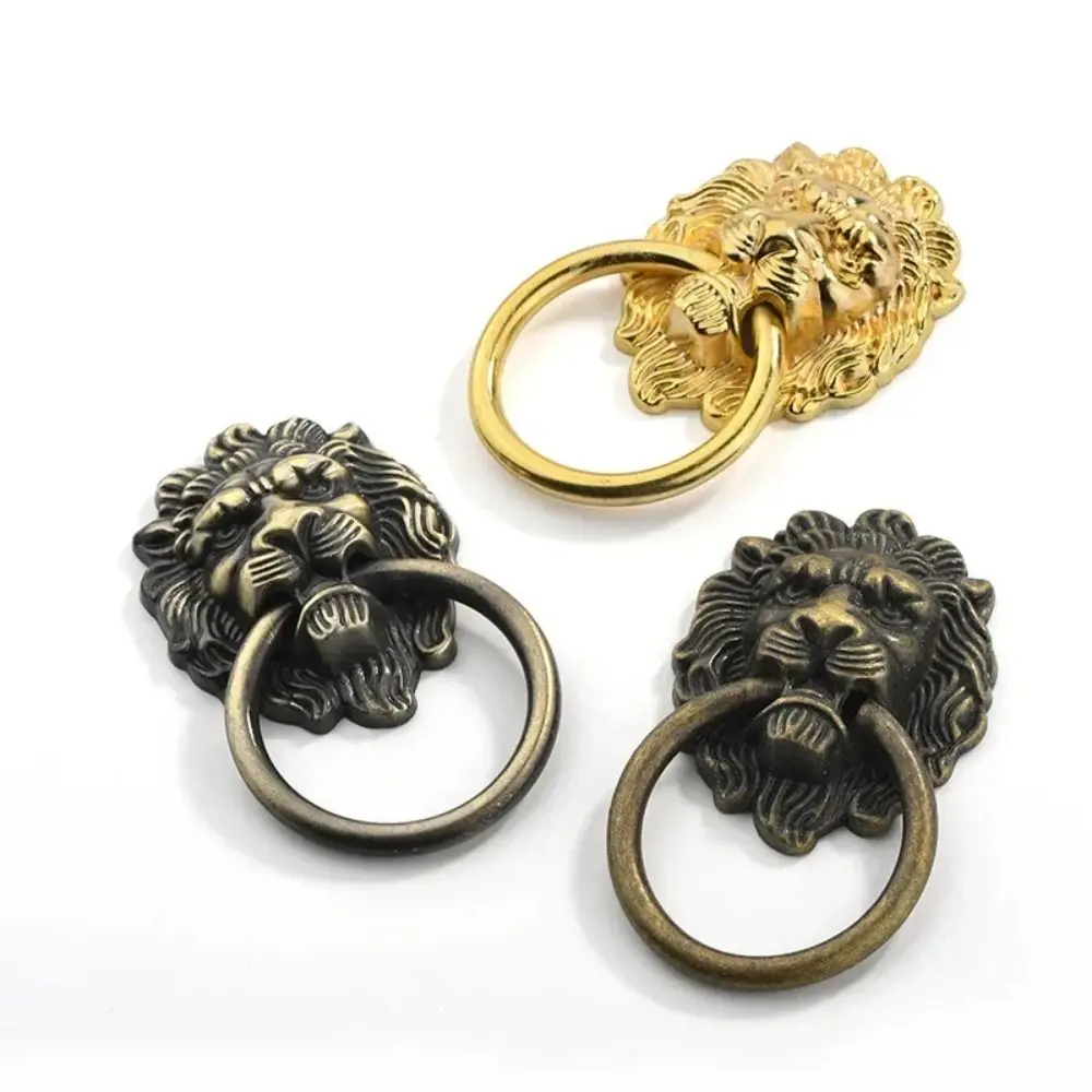 

Antique Lion Head Door Handle Zinc Alloy Home Hardware Kitchen Cabinet Handles Multifunctional Decorative Pull Drawer Handles