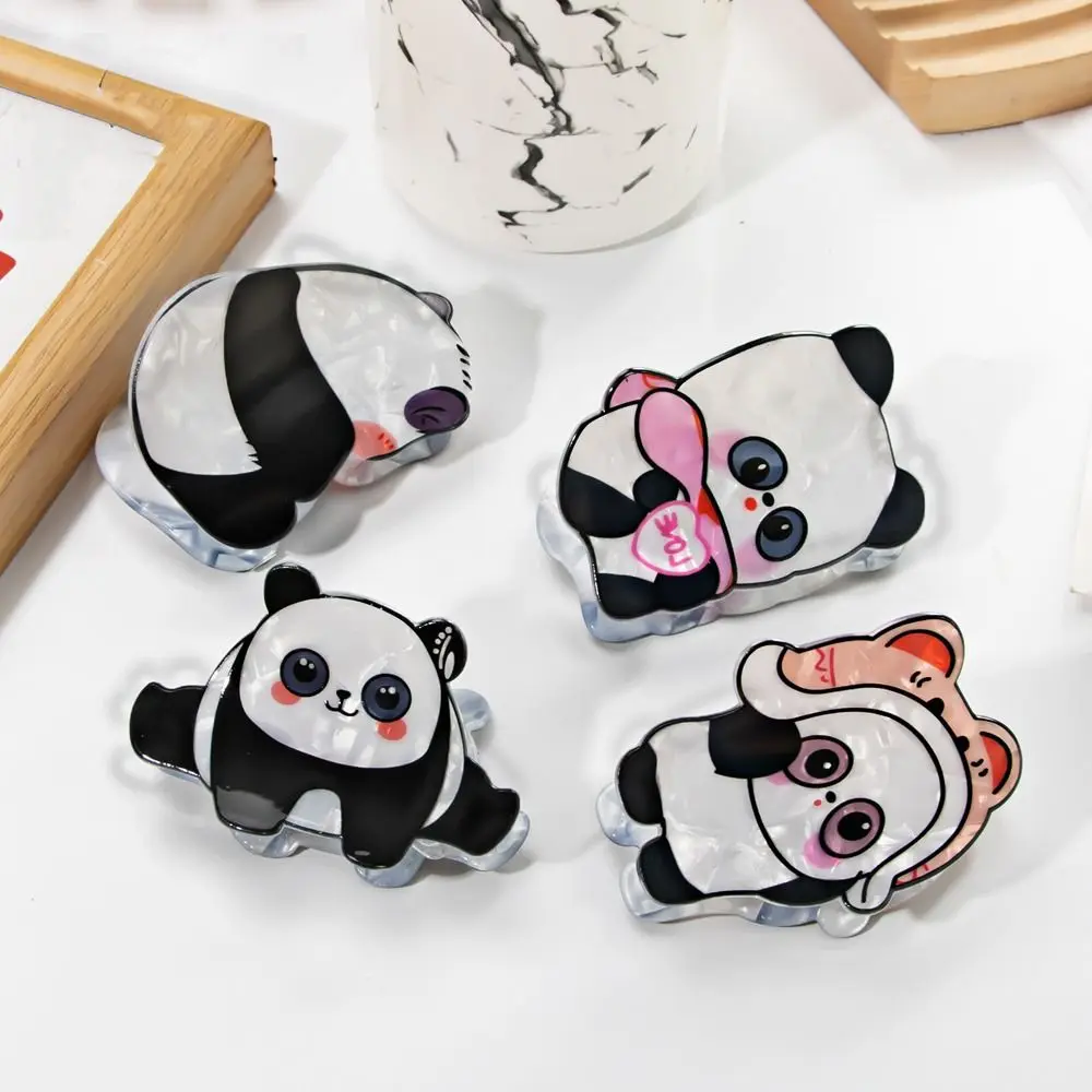 

Acrylic Panda Hair Claw Funny Cartoon Large Size Animal Hair Clip Ponytail Holder Korean Style Cartoon Shark Clip Party