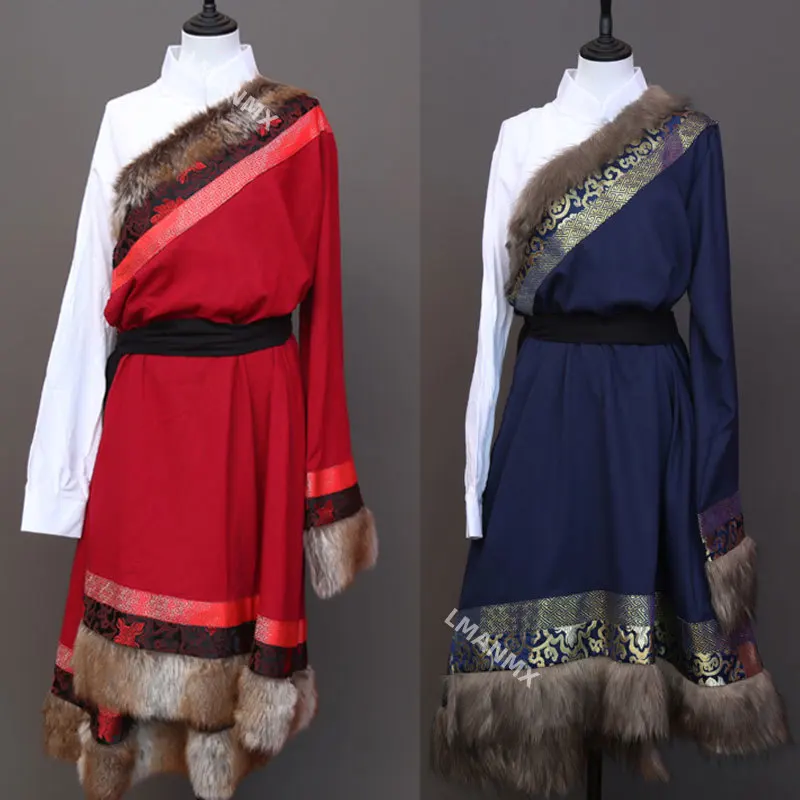 

Тибетский костюм, танцевальный костюм, мужской тибетский халат нового стиля, куртка