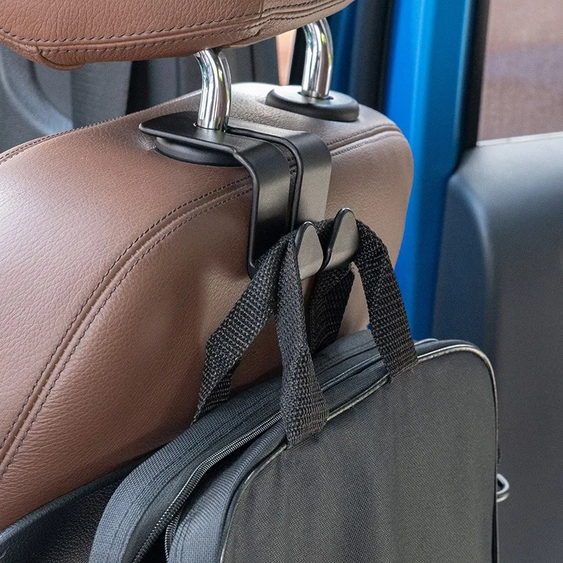 خطاف خلفي لمقعد السيارة شديد التحمل، مشبك تخزين مزدوج متعدد الوظائف #5