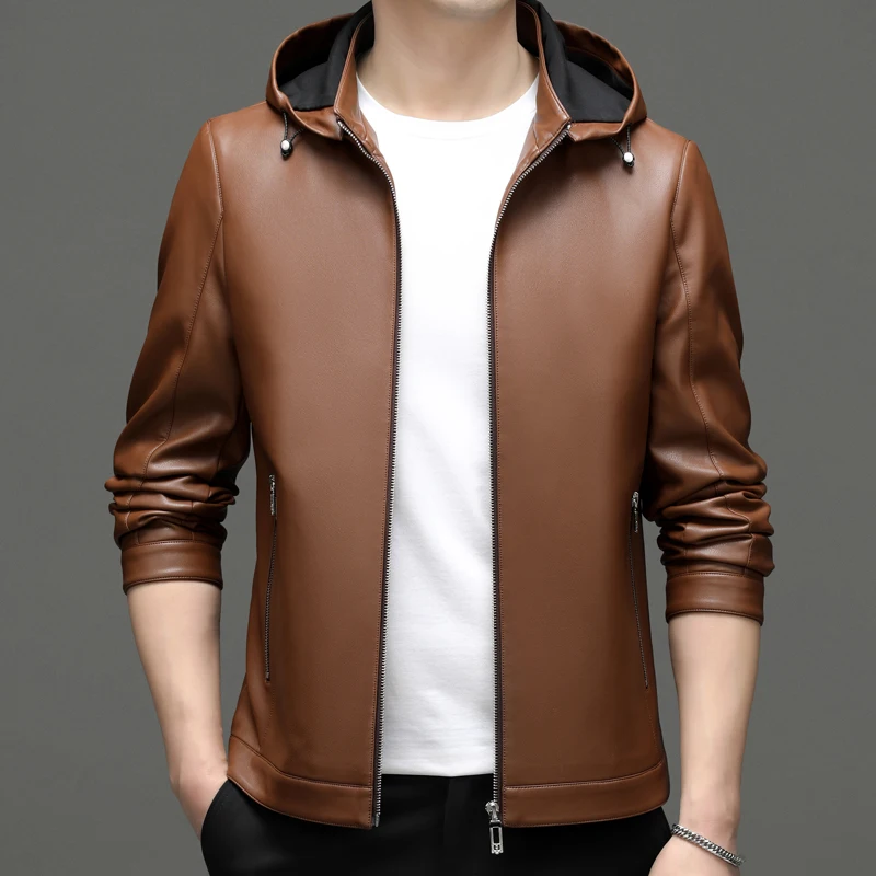 

Genuine Leather Clothes Men's High Quality Sheepskin Fleece-Lined Thickened Business Leather Jacket Casual Jacket