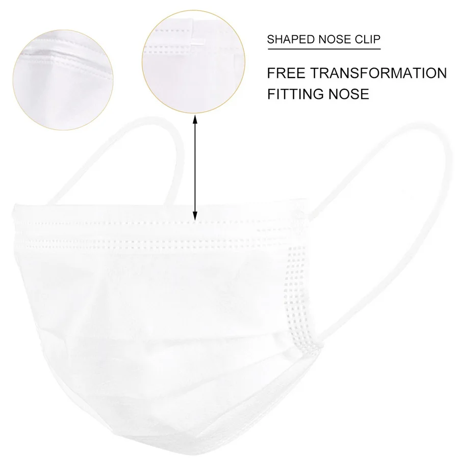 50/100 шт. одноразовые защитные маски для лица, синие, 3-слойные маски для лица с ушной петлей, эффективная защита, дышащие модные маски
