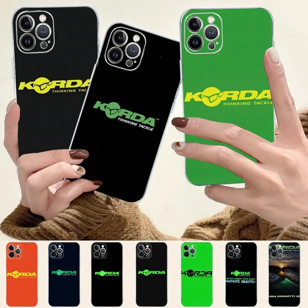 K-Korda Fishing Tackle Phone Case For iPhone 16 15 14 13 12 Mini 11 Pro XS Max X XR SE 6 7 8 Plus Soft Silicone Cover