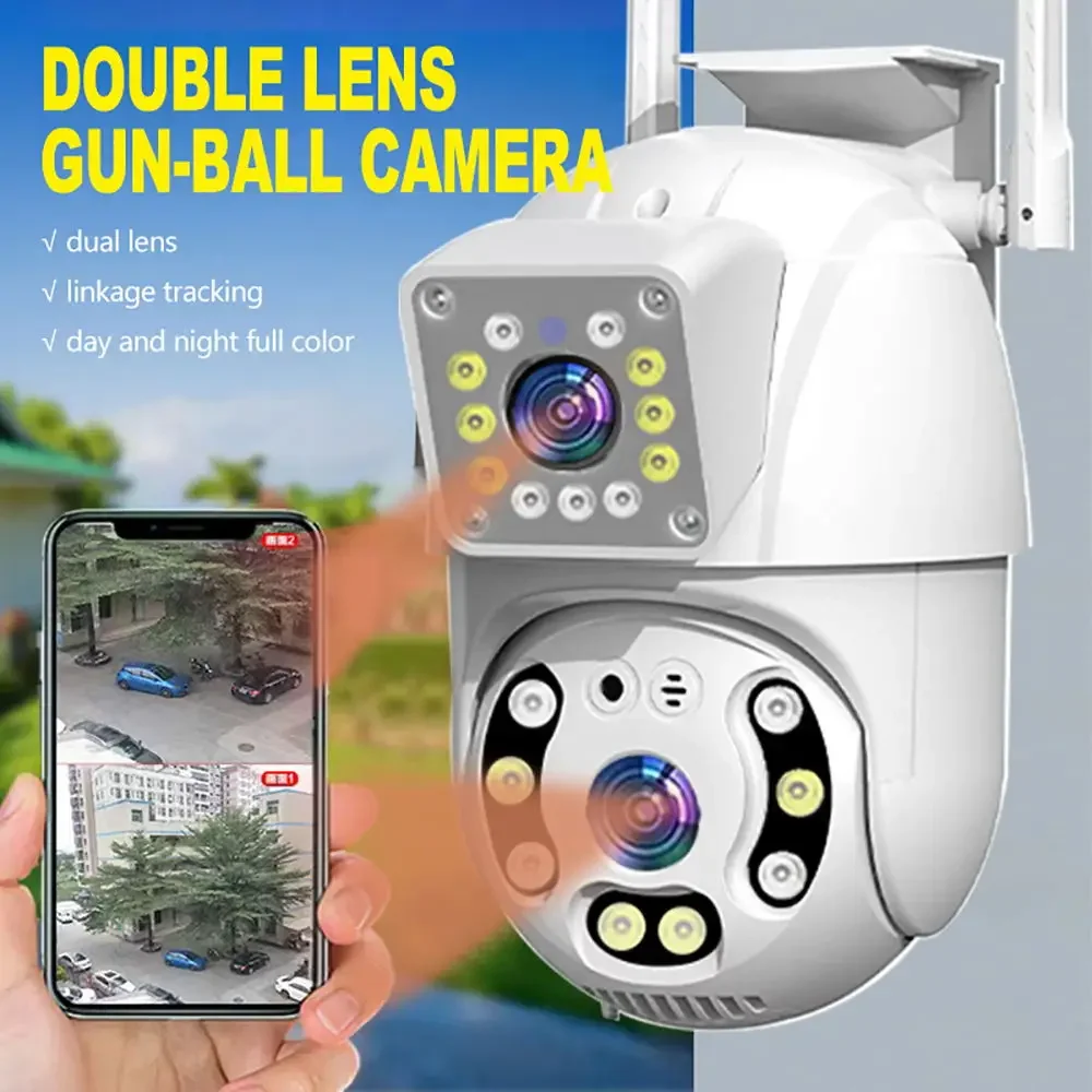 4MP Dual-Lens WIFI PTZ IP Camera 5XZOOM Human Detect Motion Detection CCTV Security Cameras Night Vision Outdoor Video Surveilla