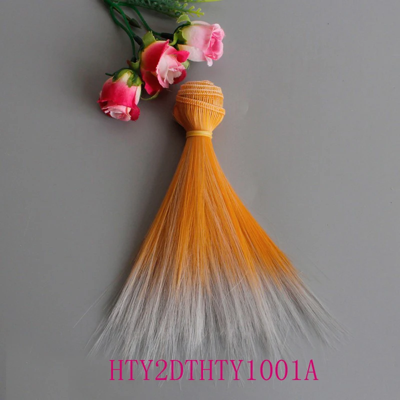 Capelli per bambole all'ingrosso 15 cm 25 cm Rosa Giallo Verde Blu Sfumatura di colore Dritto Parrucche per bambole fai da te fatte a mano russe